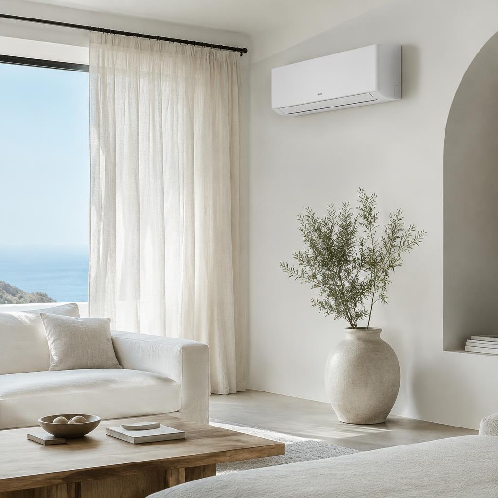 Soggiorno luminoso con climatizzatore
